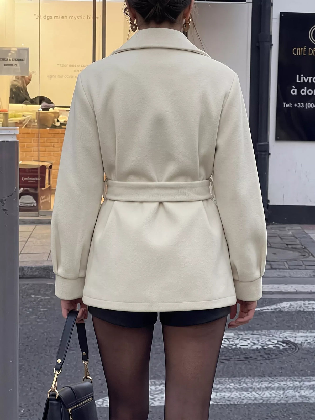 Belted lapel jacket