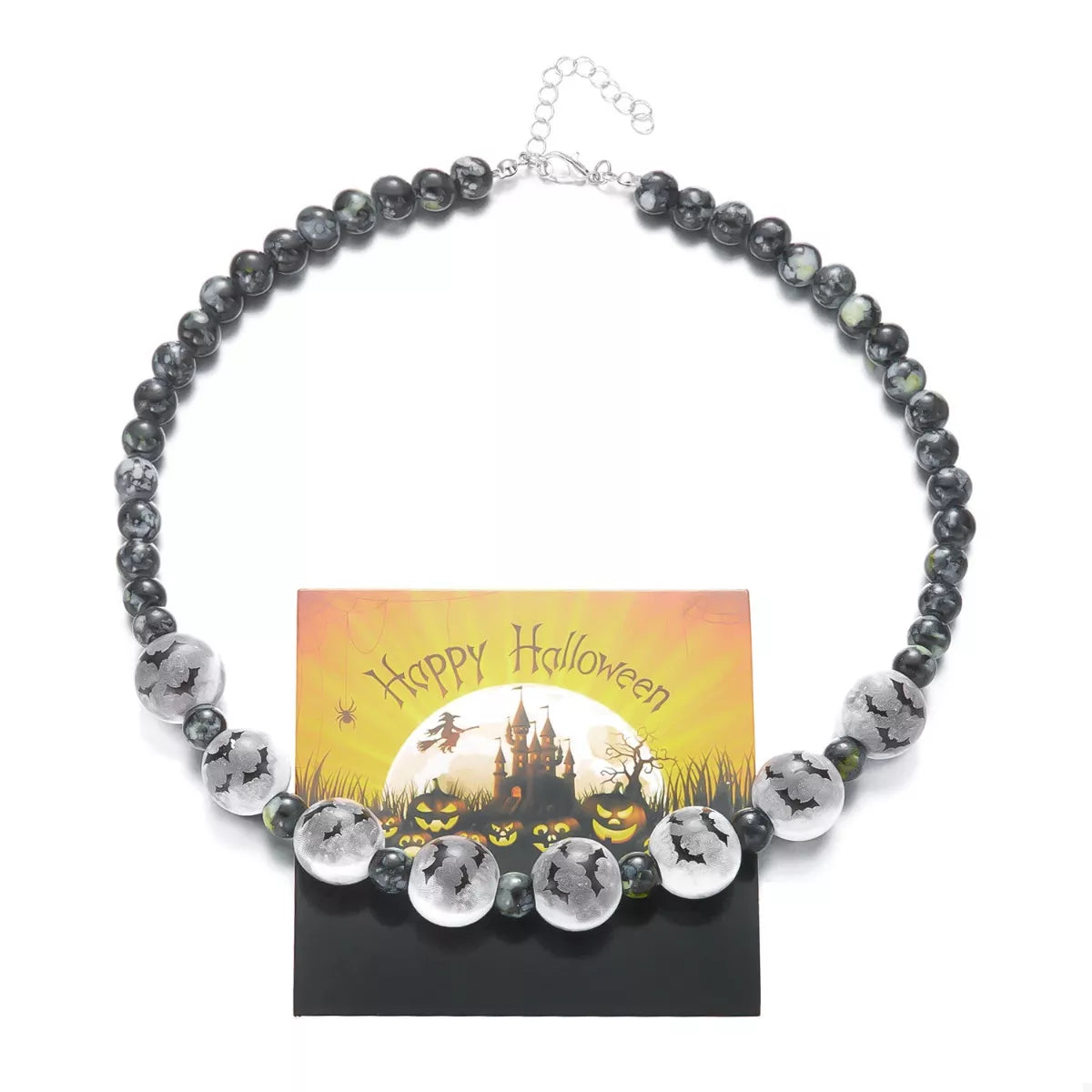 Trendsi Halloween Beaded Necklace and Bracelet Set -
