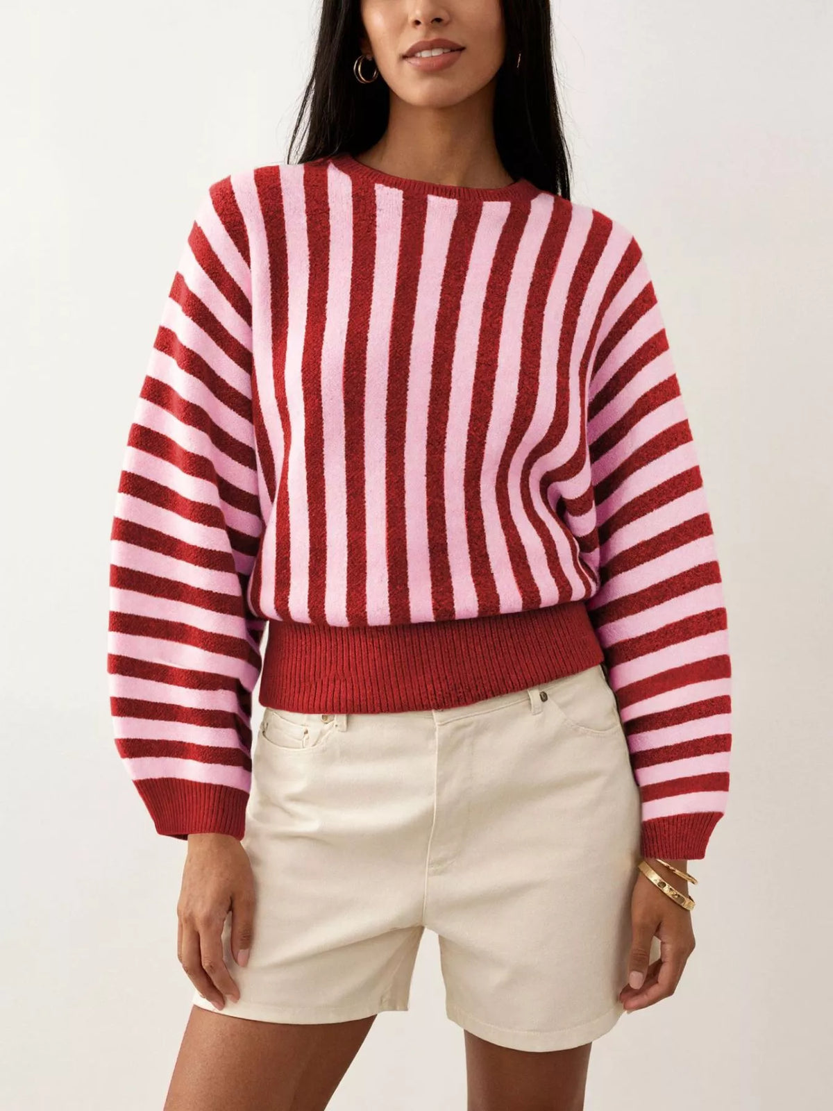 Trendsi Striped Crew Neck Sweater -