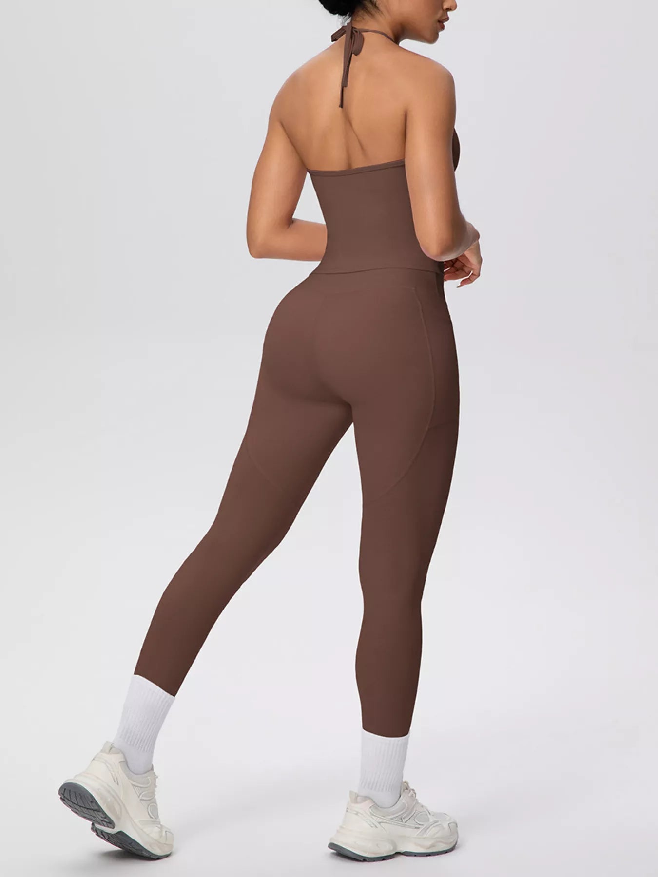 Trendsi Halter Neck Cami and High-Waisted Leggings Active Set -
