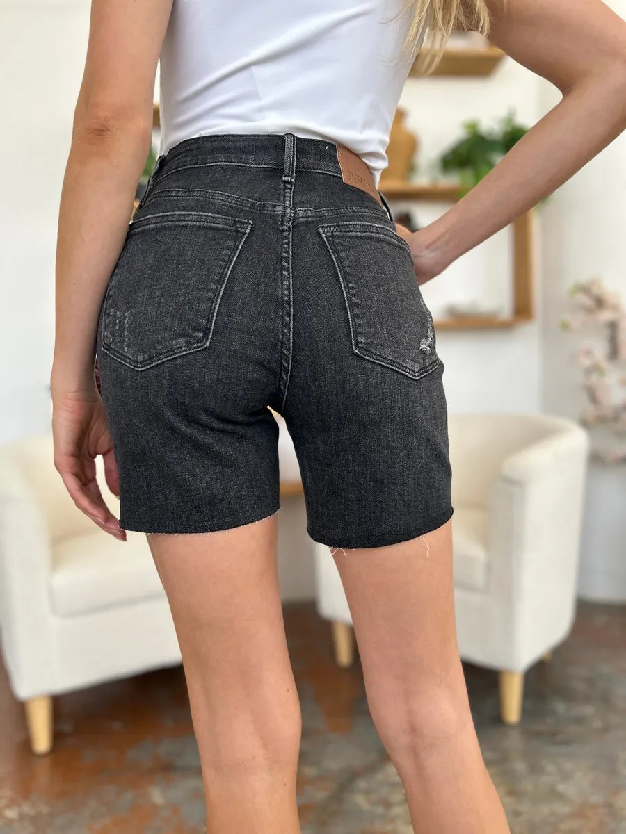 Trendsi Judy Blue Full Size High Waist Rigid Magic Denim Shorts -