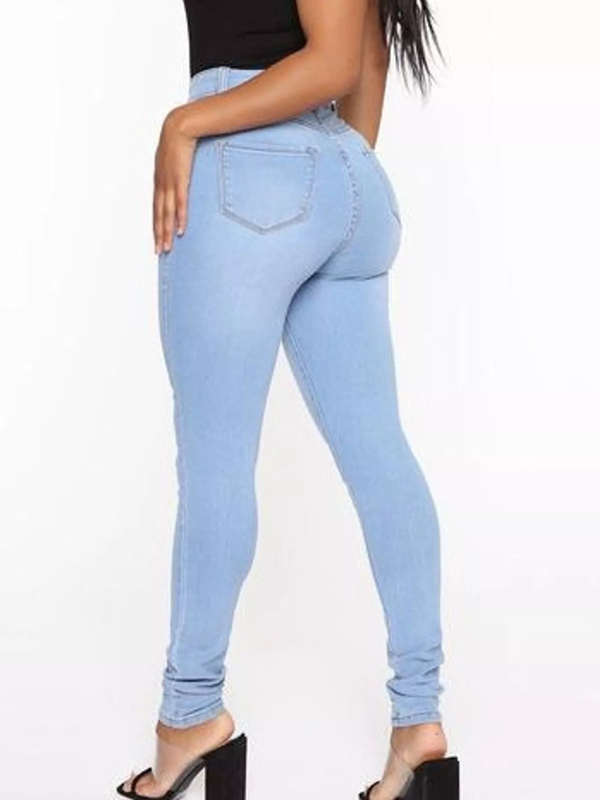Light Blue high-waisted skinny jeans