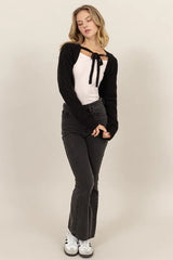 Trendsi HYFVE Cable-Knit Tie-Front Shrug -