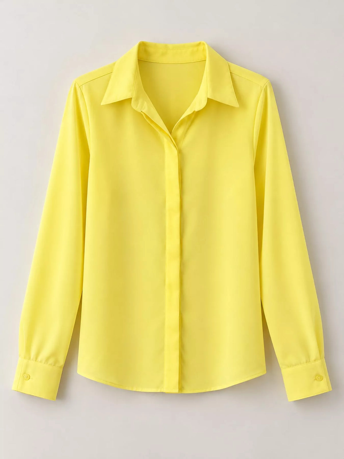 Button-up shirt, yellow hanging front