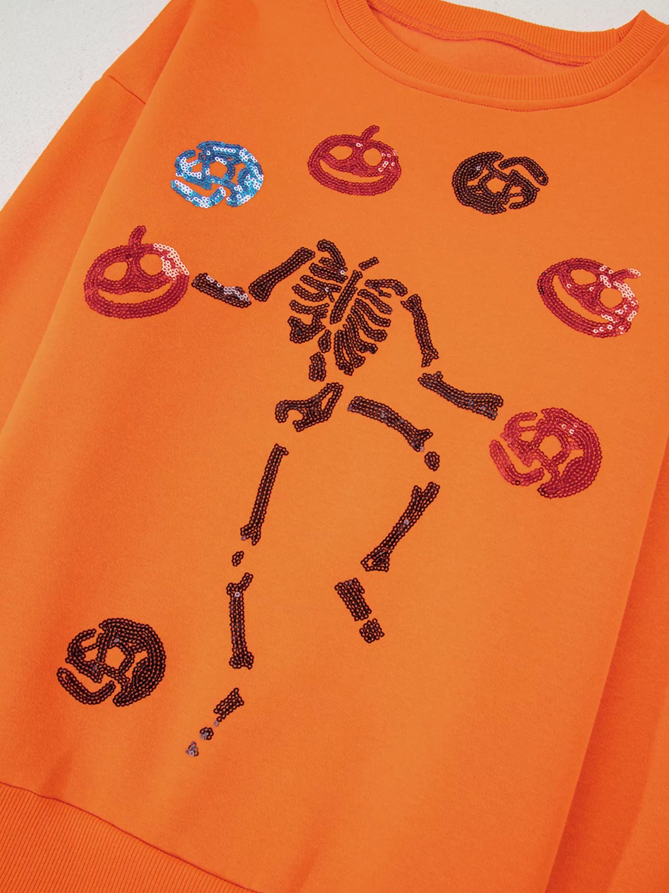Trendsi Dancing Critters Sequin Halloween Crewneck Sweatshirt -