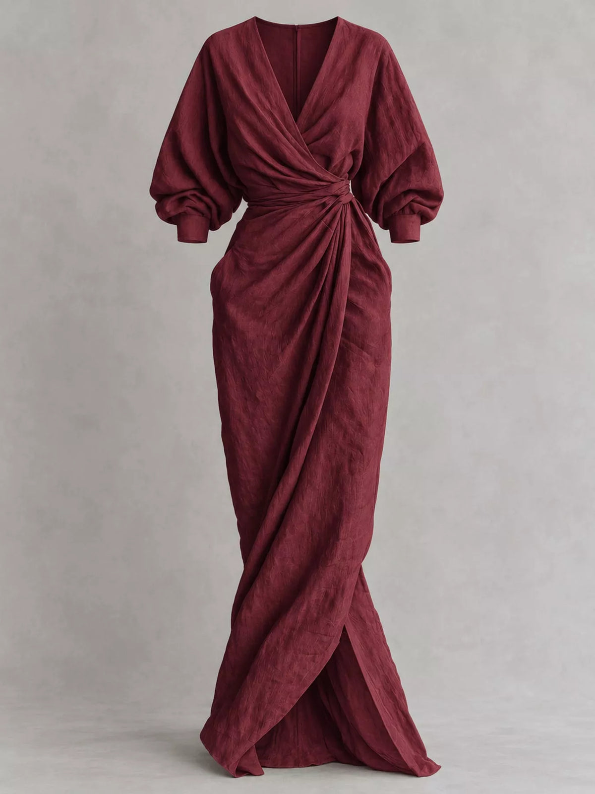 V-neck 3/4 sleeve maxi dress, product view