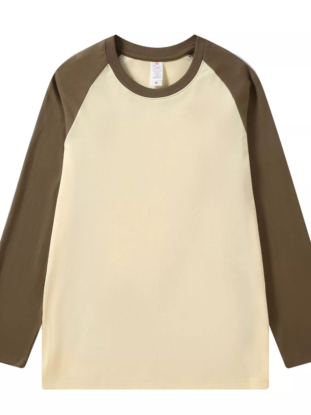 Apricot And Coffee contrast raglan long sleeve t-shirt