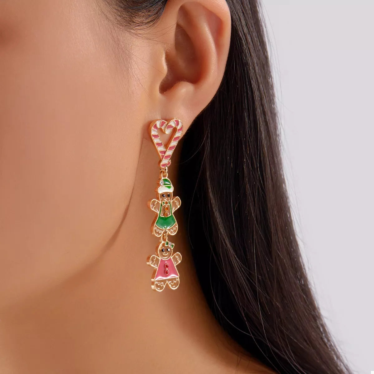 Trendsi Christmas Gingerbread Drop Earrings -