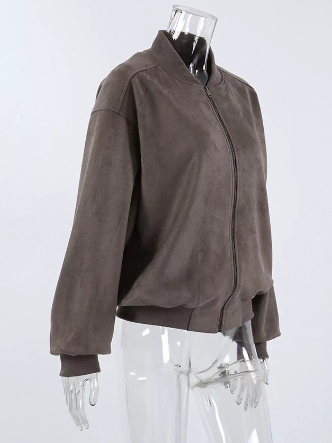 Trendsi Zip Up Dropped Shoulder Jacket -