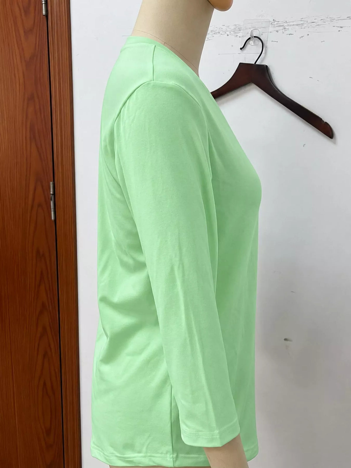 Light Green v-neck half sleeve t-shirt