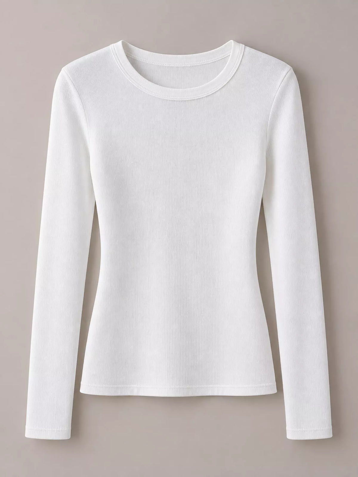 Slim-Fit Long Sleeve Crew Neck T-Shirt — garment front