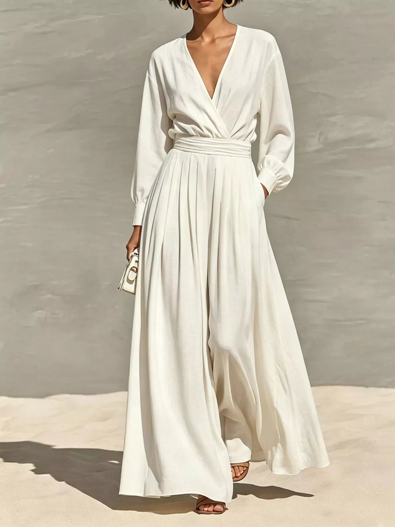 Trendsi Long Sleeve Wide-Leg Jumpsuit -
