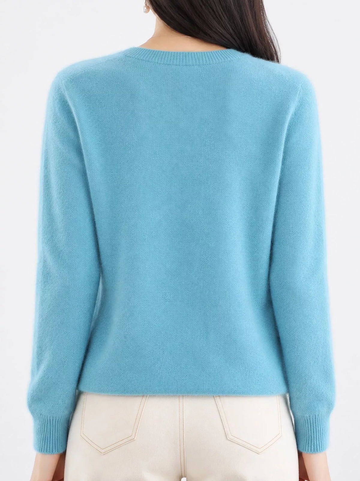 Ribbed cardigan, blue back