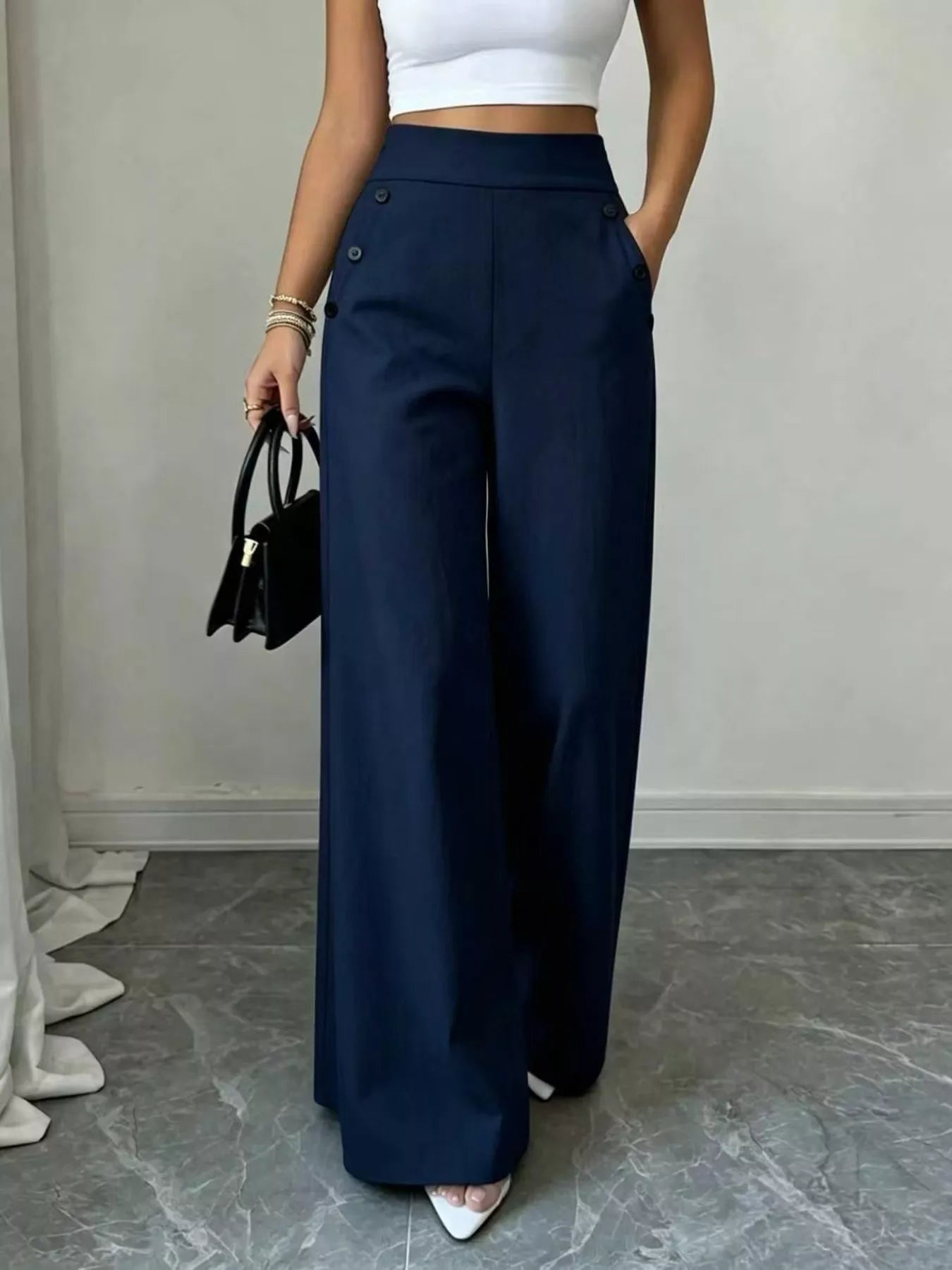 Trendsi High-Waisted Wide-Leg Pants -