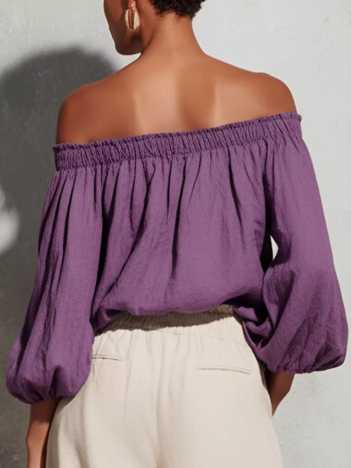 Trendsi Off-Shoulder Long Sleeve Blouse -
