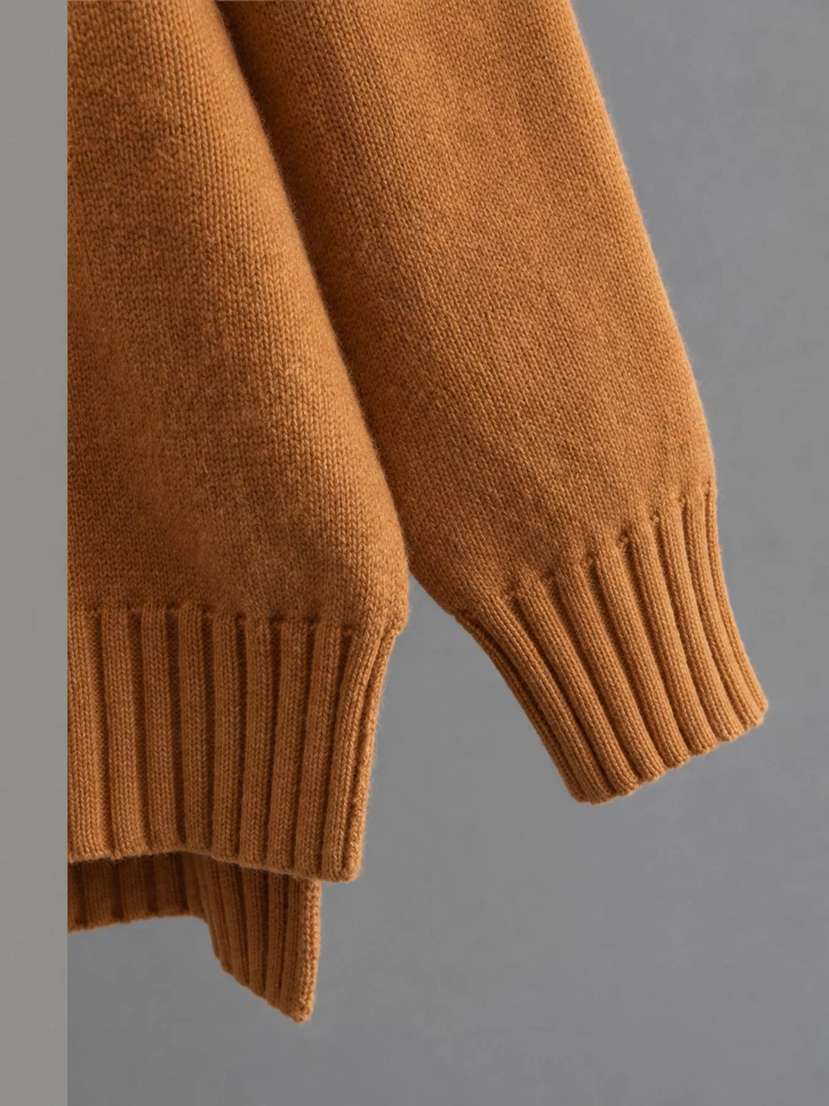 Mock Neck Sweater and Wide-Leg Pants Knit Set — construction details