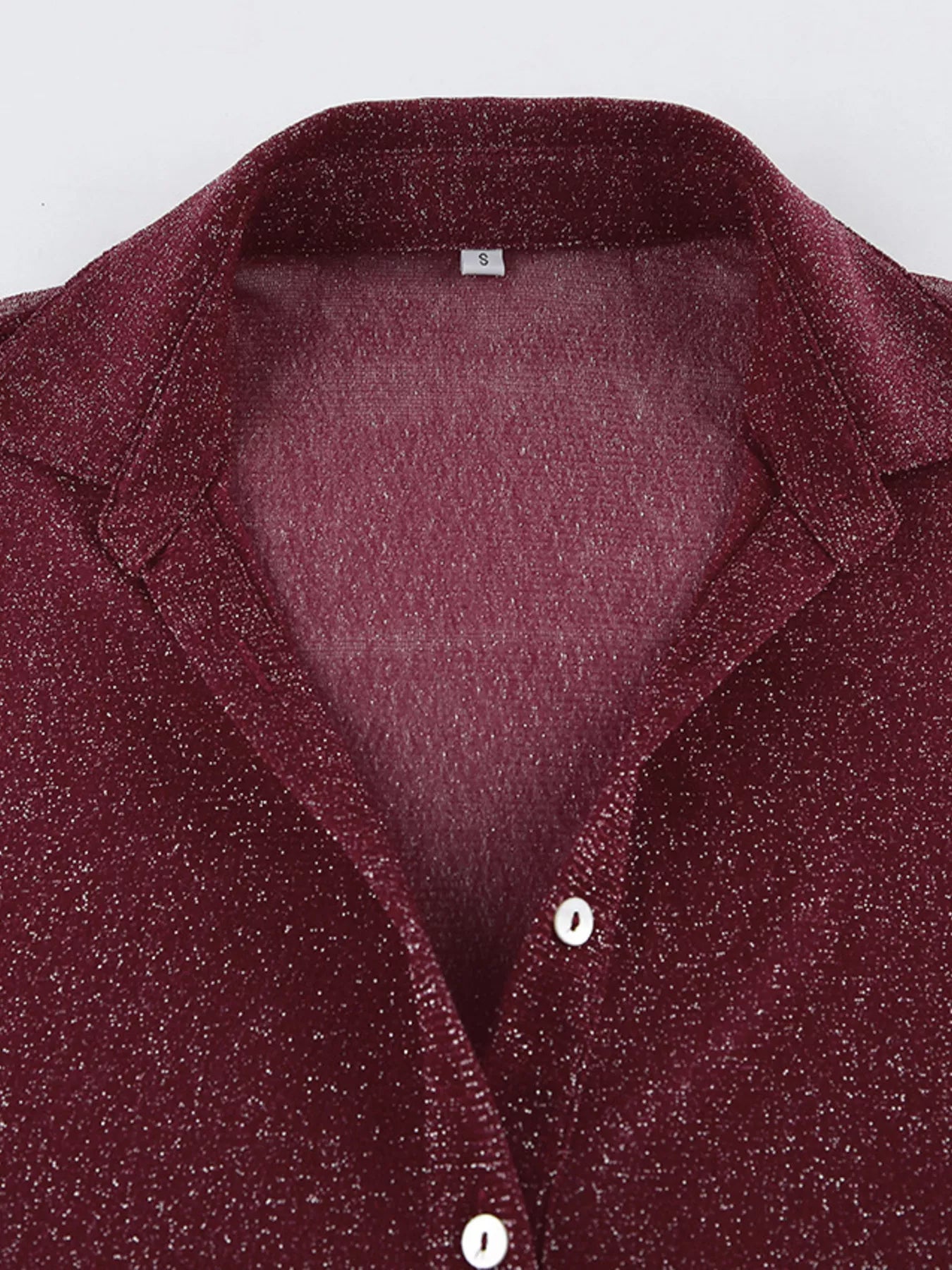 Trendsi Button Down Long Sleeve Shirt with Scarf -