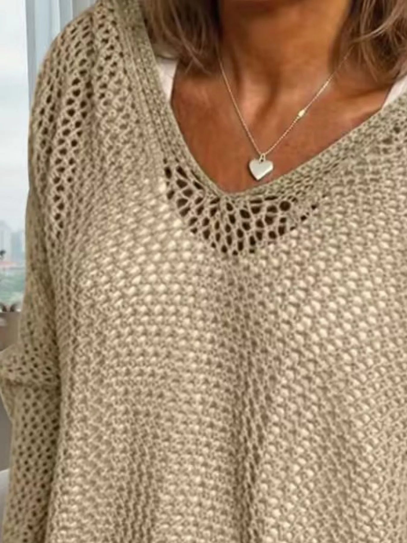Trendsi Loose Knit Hooded Cover Up -