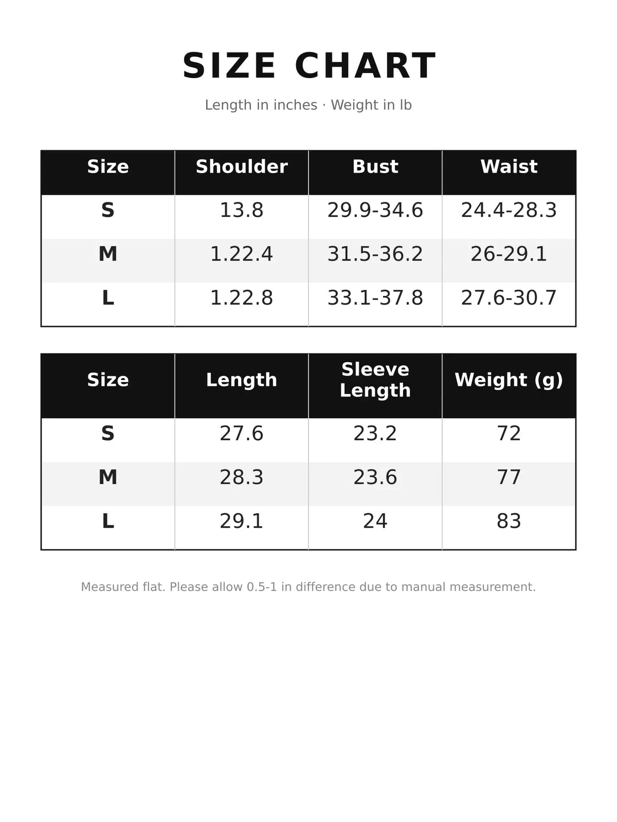 Zebra Print Mock Neck Long Sleeve Bodysuit — size and measurement chart