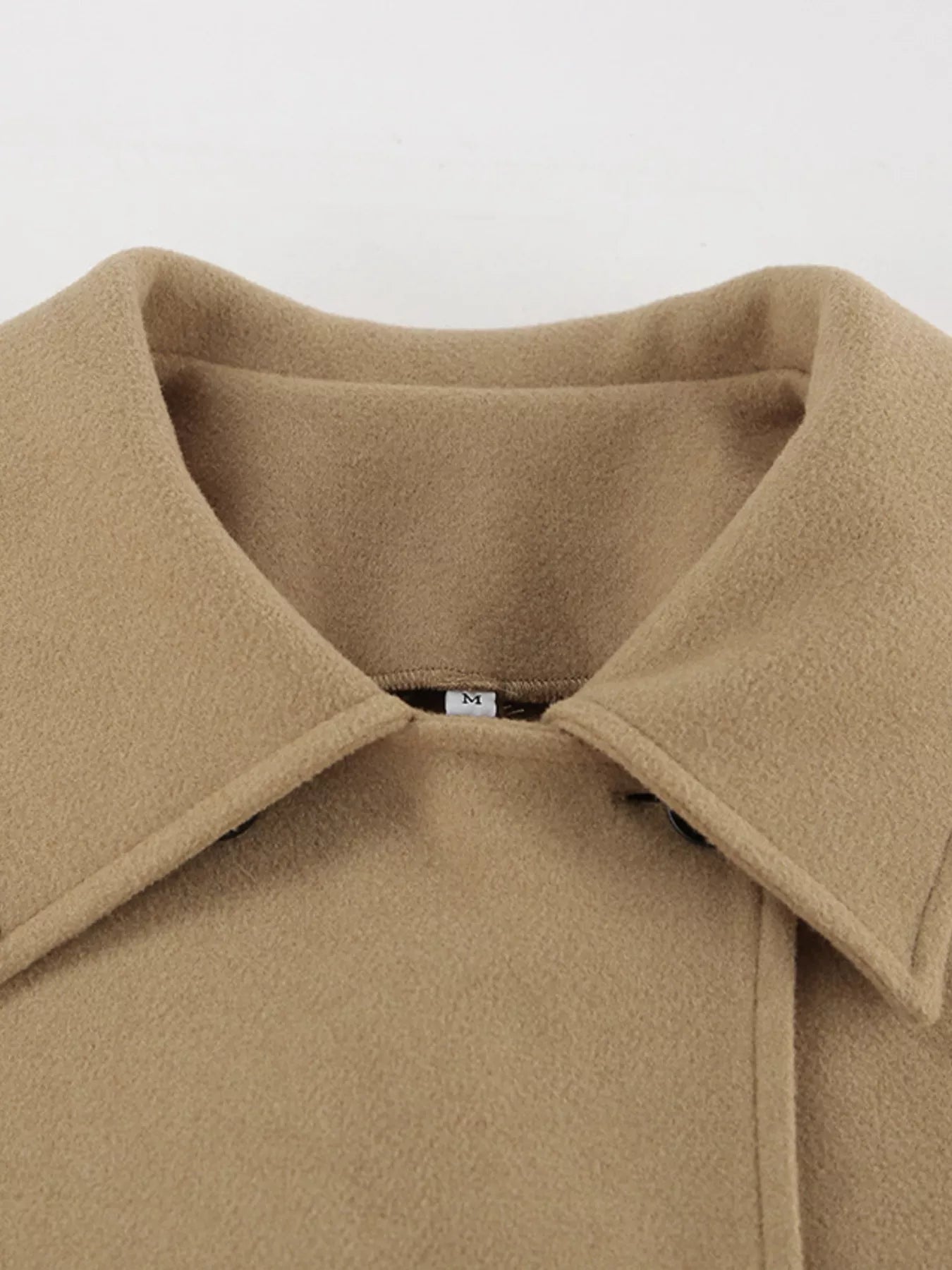 Trendsi Oversized Lapel Collar Button-Down Coat -