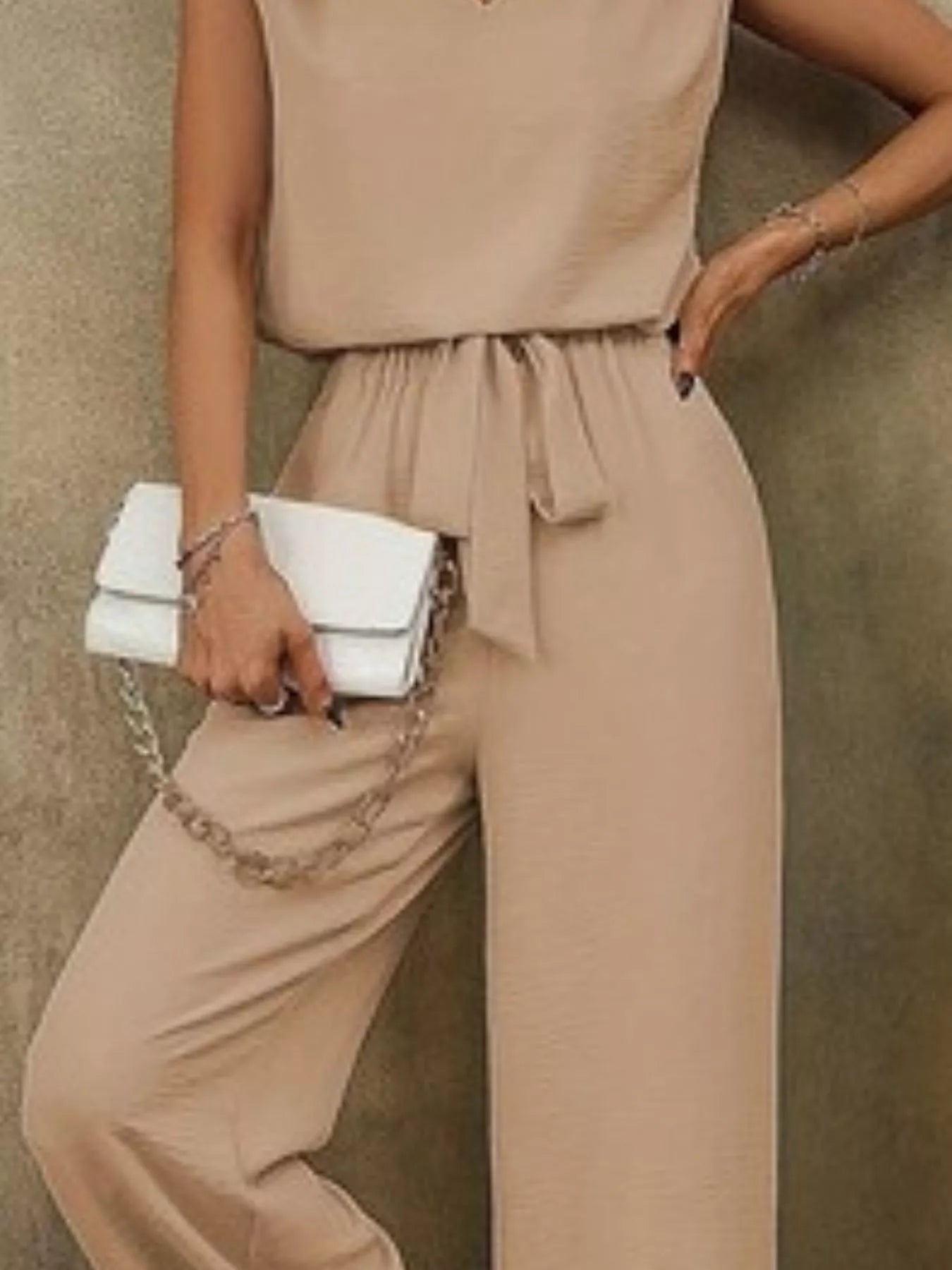 Trendsi V-Neck Sleeveless Tank and Wide-Leg Pants Set -