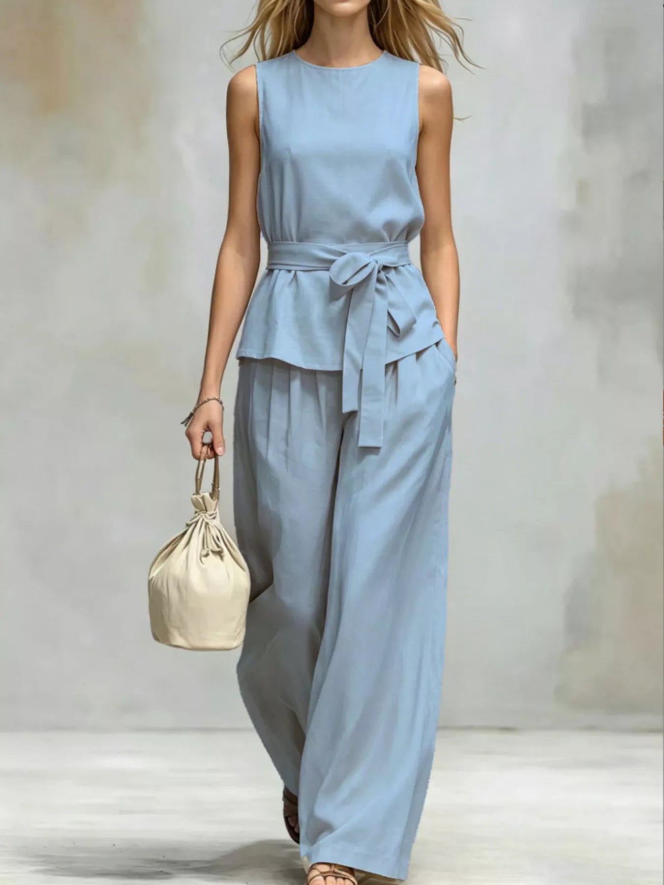 Trendsi Sleeveless Top and Wide-Leg Pants Set -