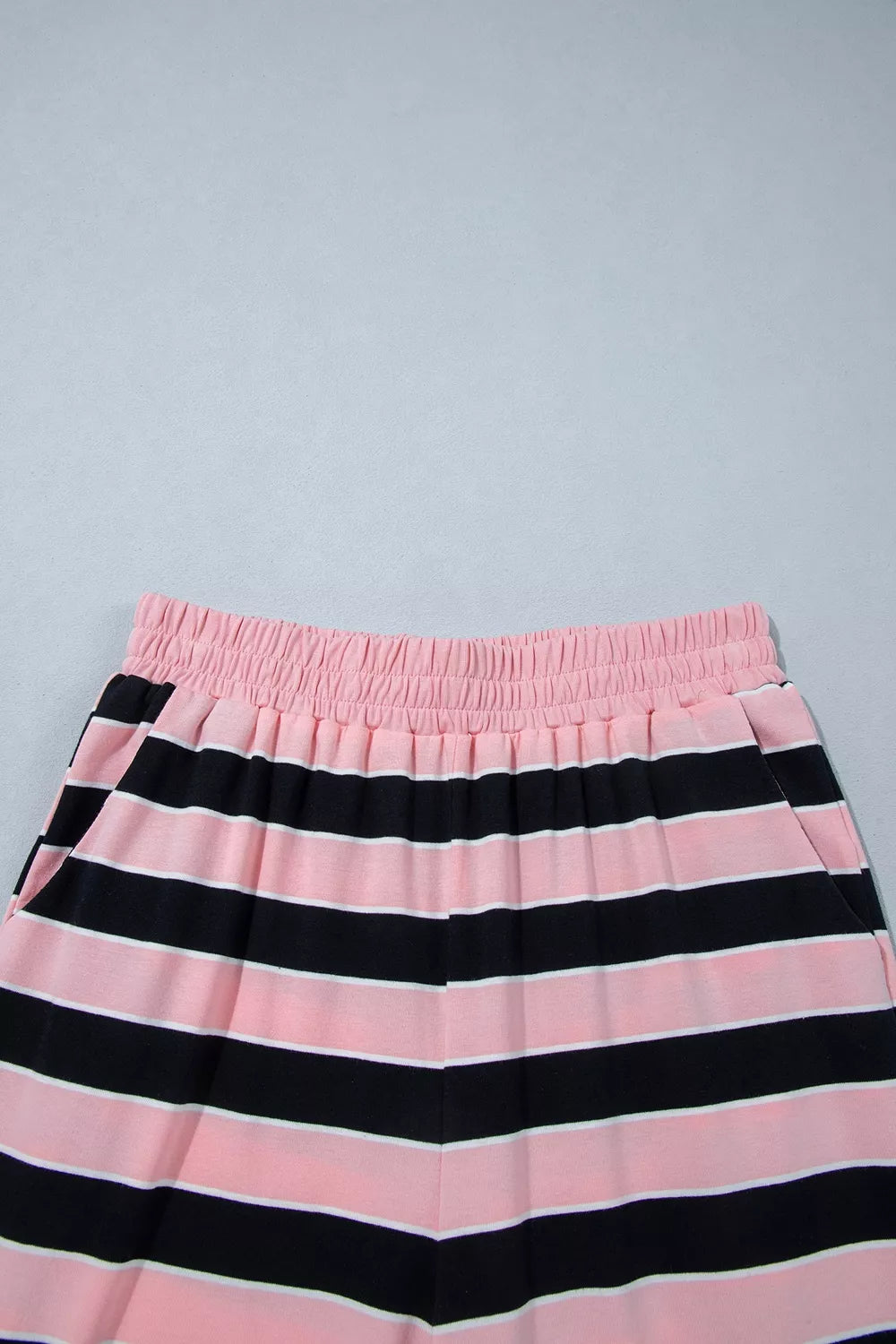 Pink Stripe stripe loose tee and pants two piece set