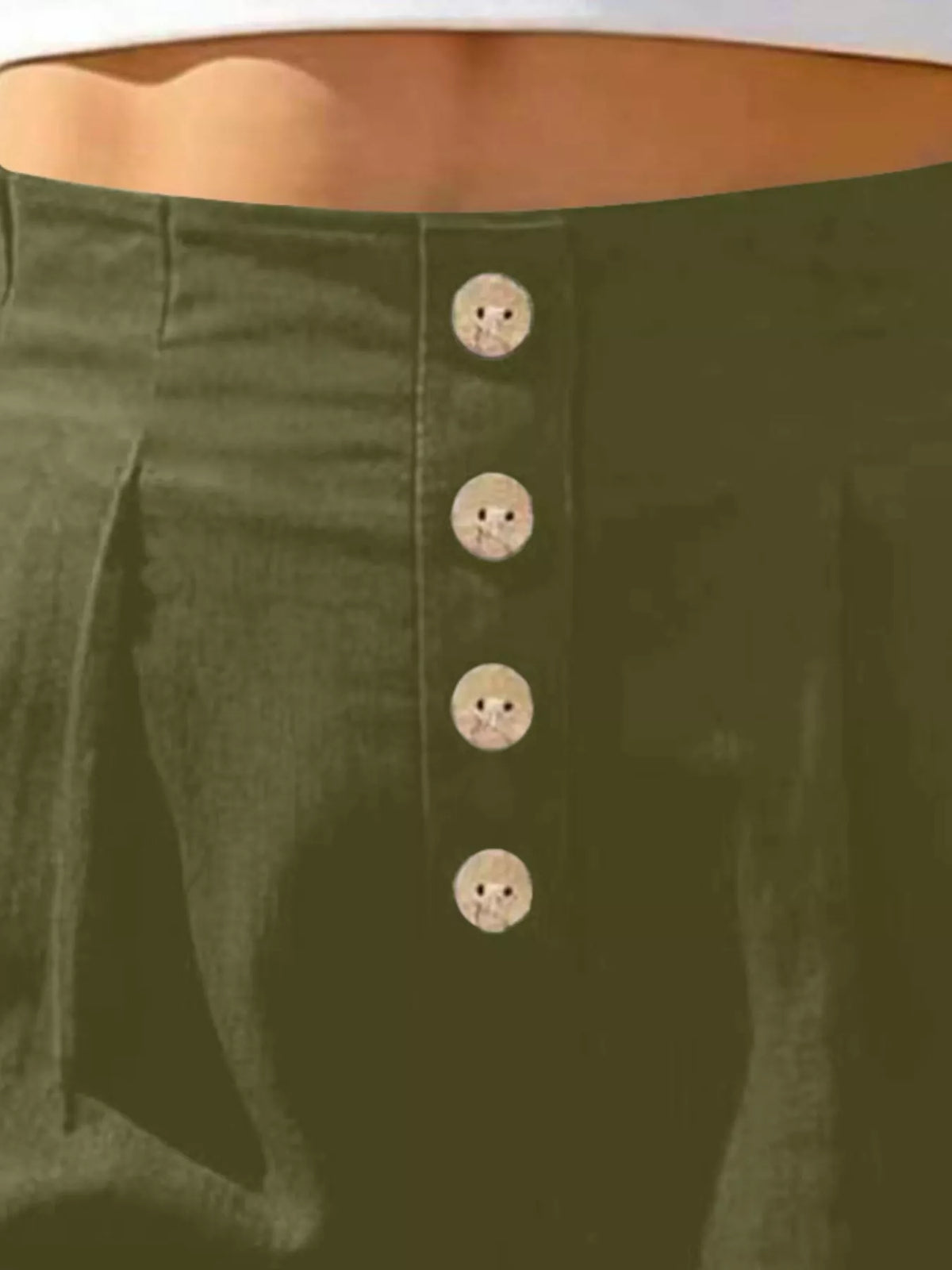 Trendsi Button Fly High Waist Shorts -