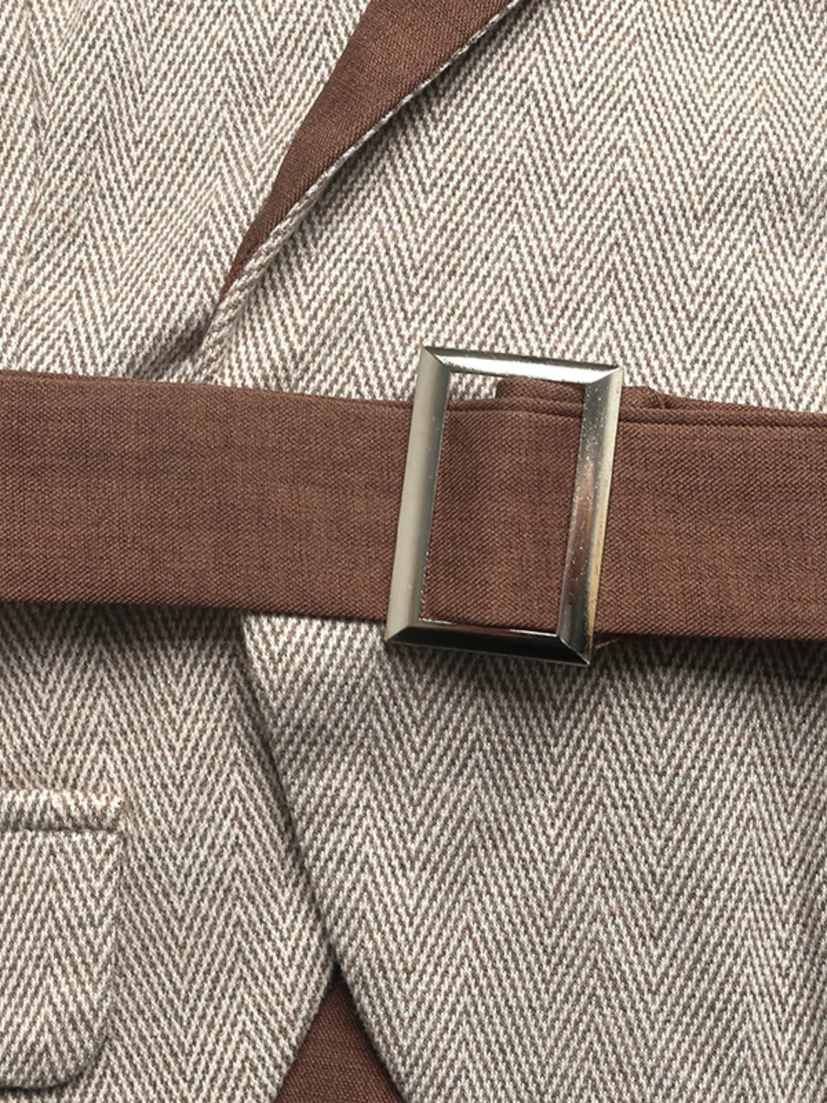 Belted blazer-style pleated dress