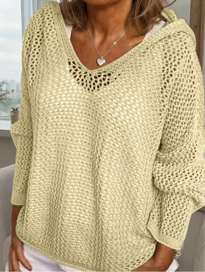 Trendsi Loose Knit Hooded Cover Up -