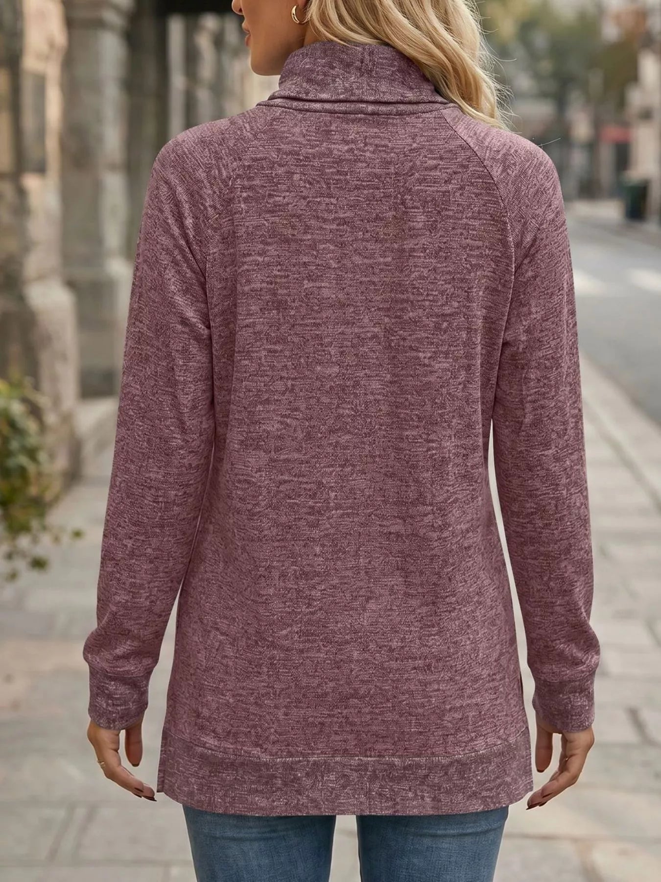 Trendsi Turtleneck Raglan Sleeve T-Shirt -