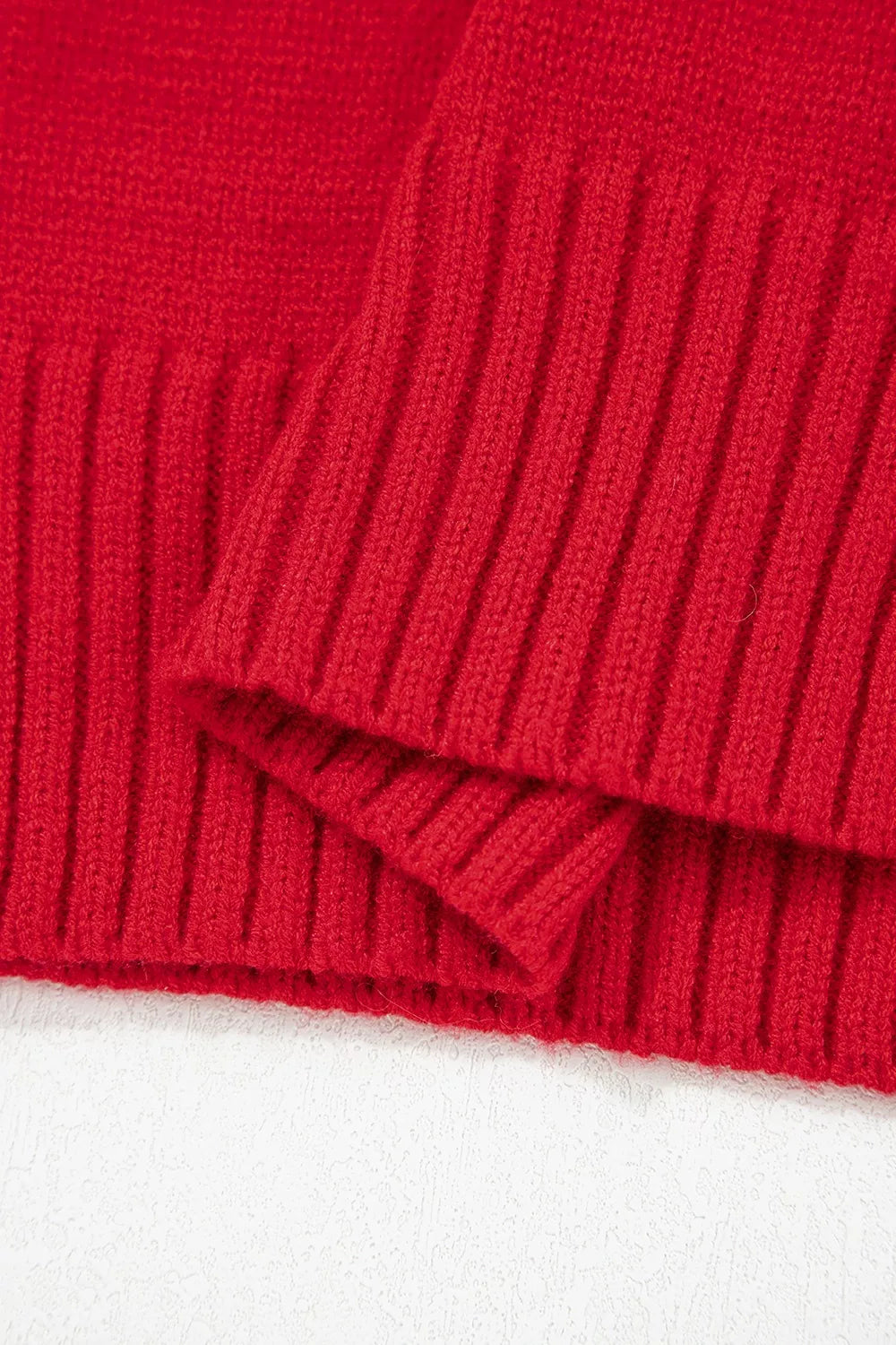 Trendsi Ribbed Hem Long Sleeve Sweater -