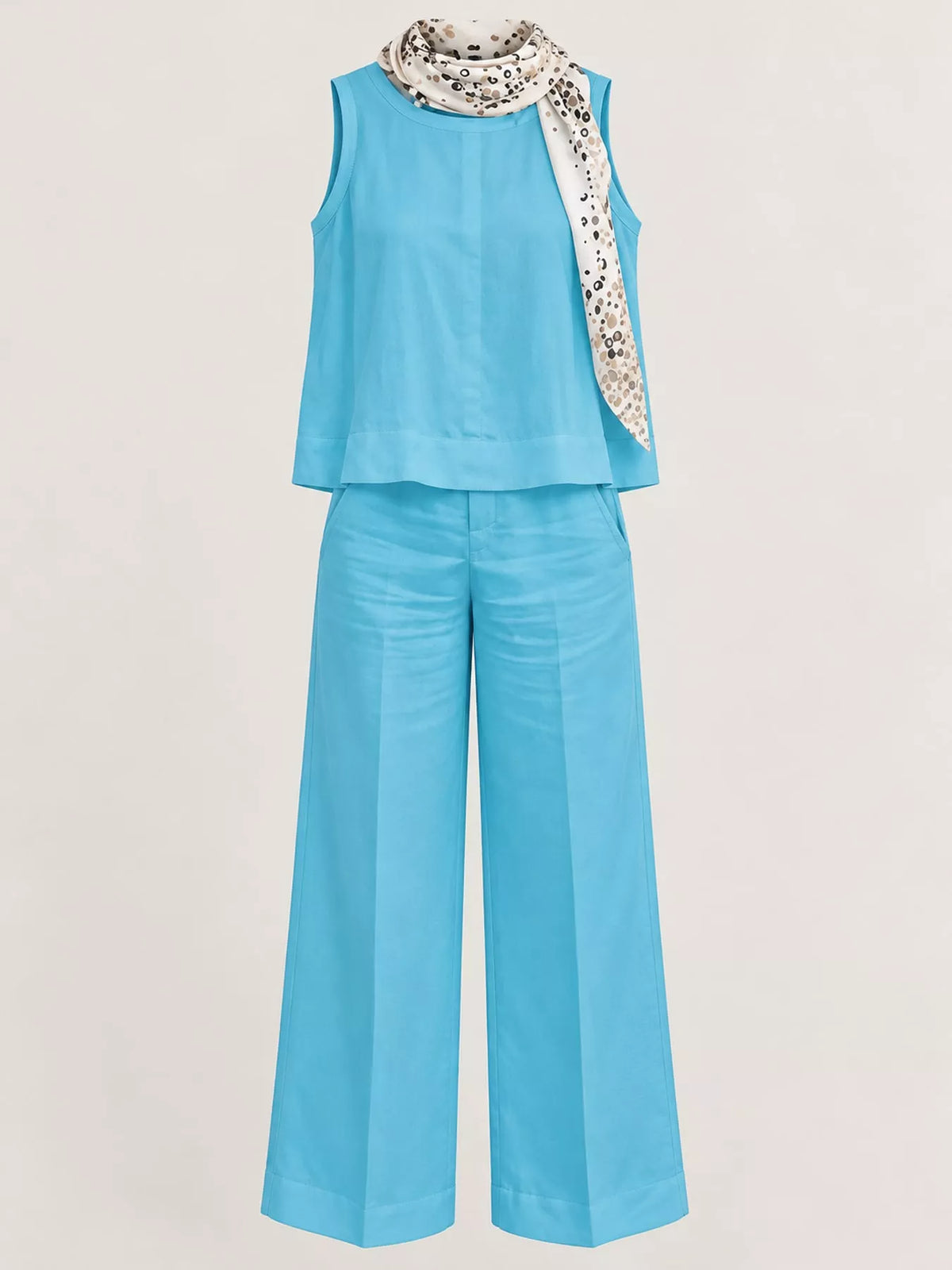 Sleeveless Top and Wide-Leg Pants Set — garment front