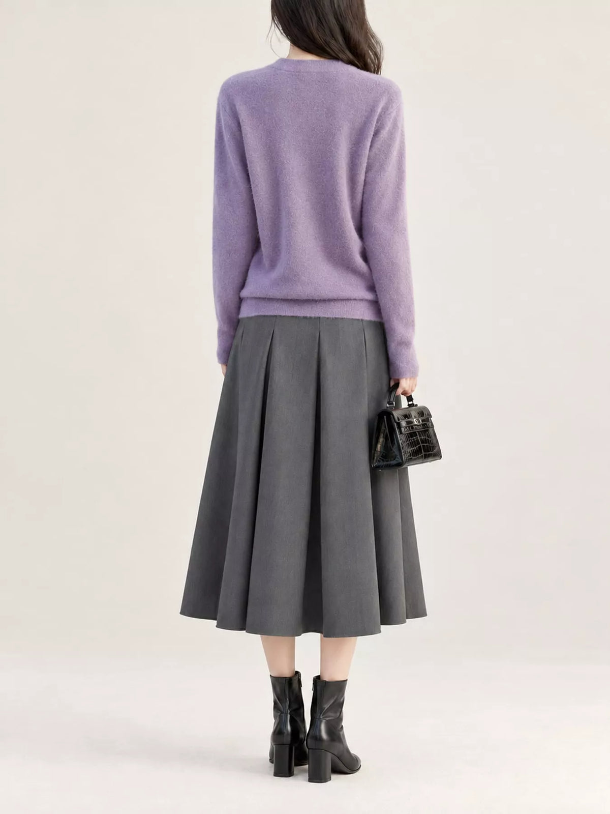 Surplice Long Sleeve Sweater — back view