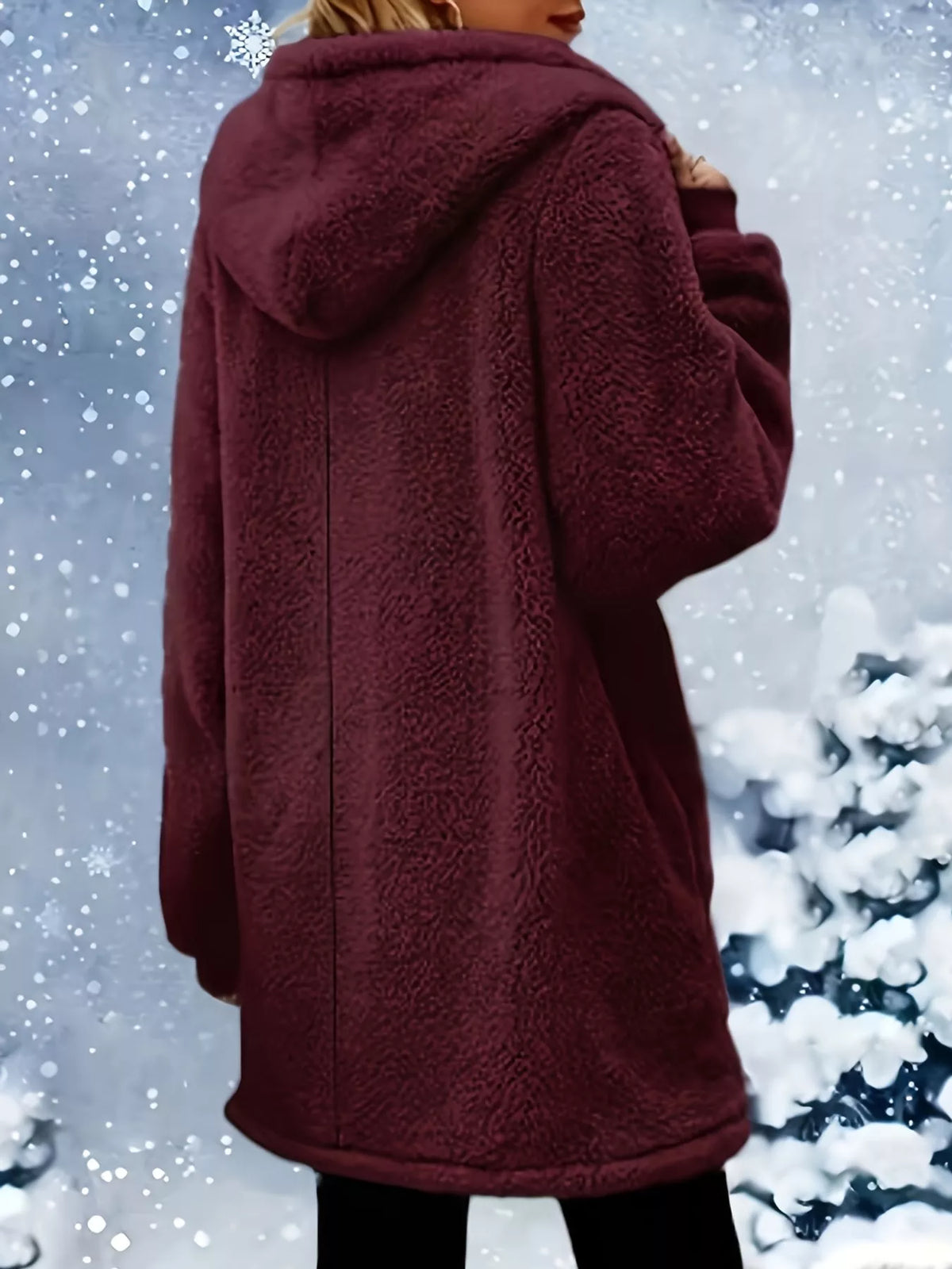 Long-sleeve coat, back view