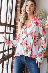 Trendsi Heimish Full Size Multi Color Floral Blazers with Tunic Plus Size -