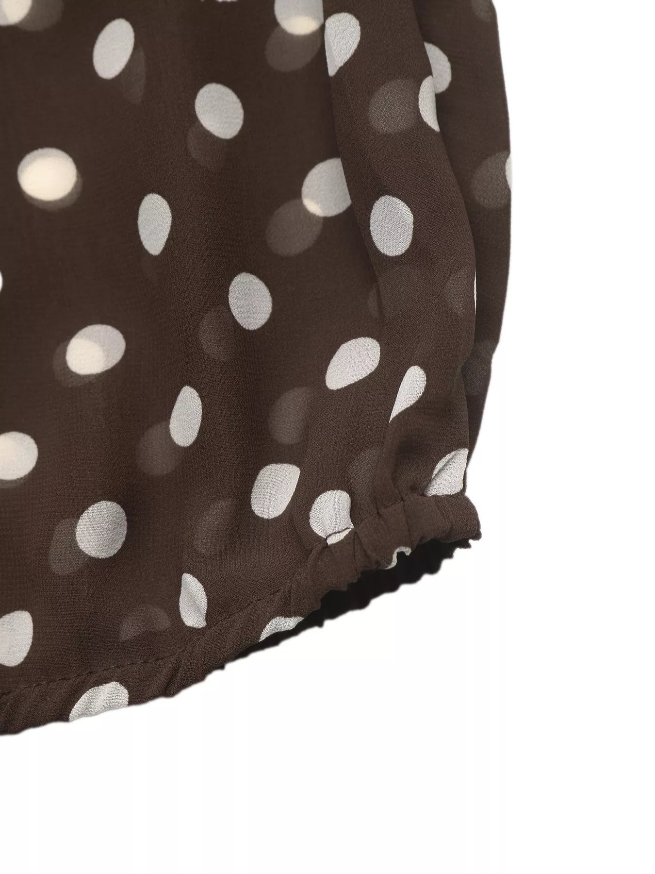 Trendsi Polka Dot Mock Neck Long Sleeve Blouse -