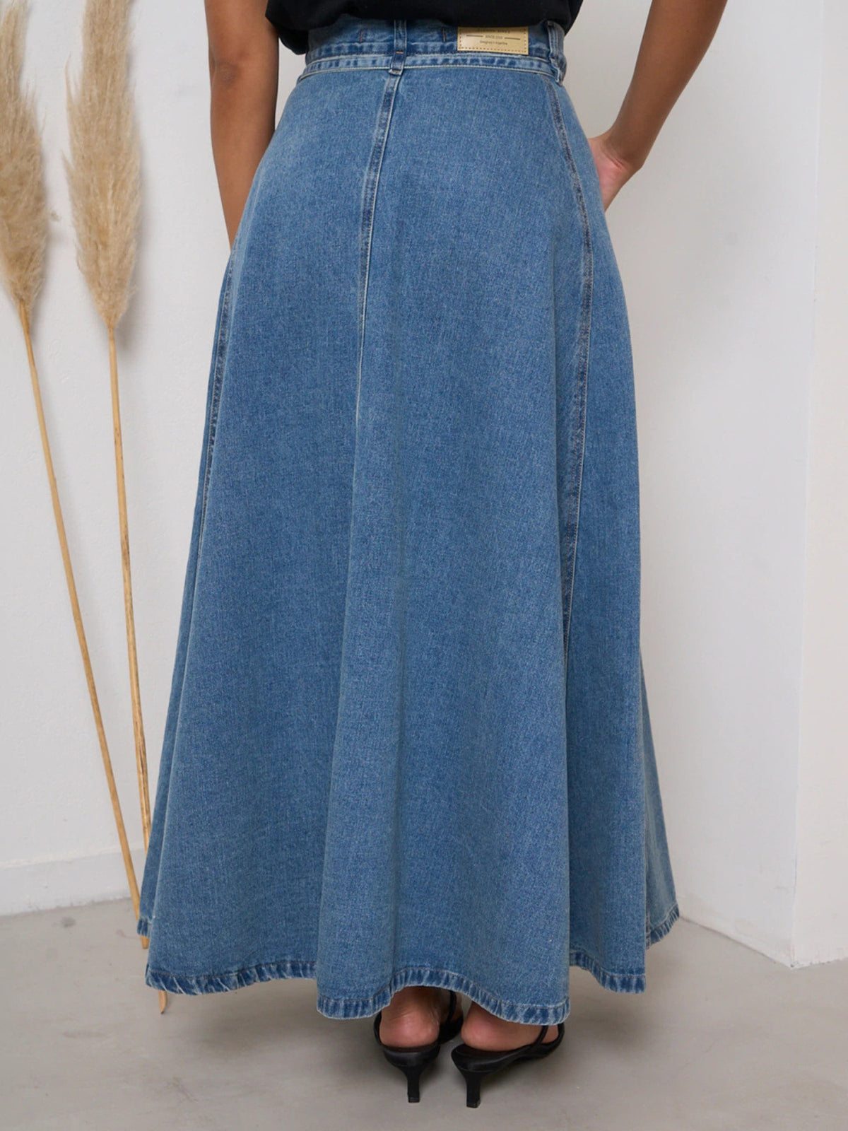 Trendsi High-Waisted Denim Skirt -