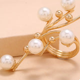 Trendsi Alloy Pearl Bypass Ring -