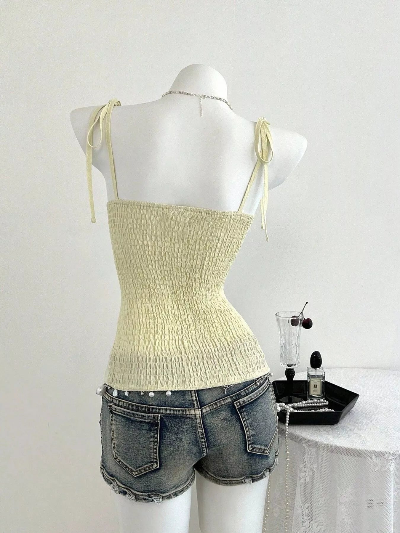 Trendsi Lace-Trimmed Tie Shoulder Cami -