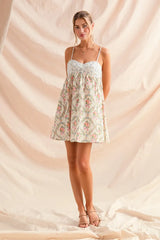 Trendsi SO ME Mixed Floral Print Sleeveless Mini Dress -