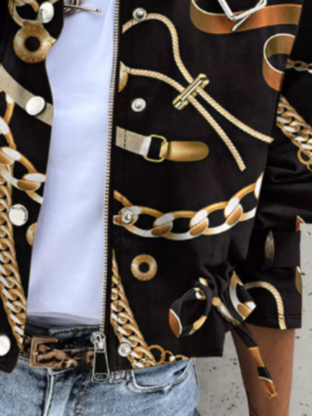 Snap down cropped jacket