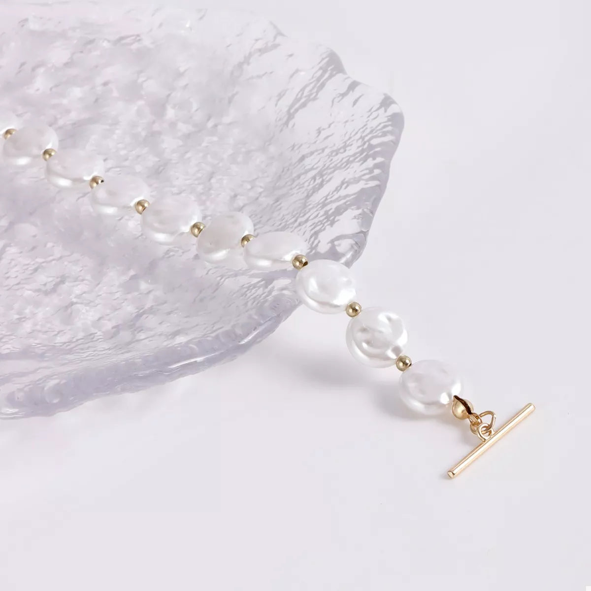 Trendsi 18K Gold-Plated Pearl Drop Necklace -