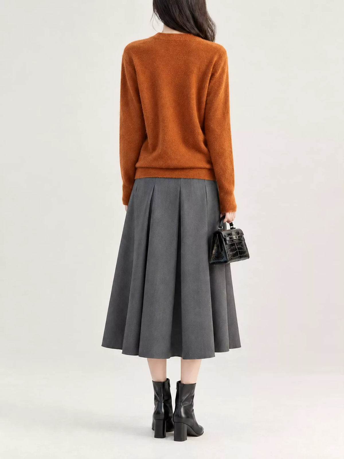 Surplice Long Sleeve Sweater — back view