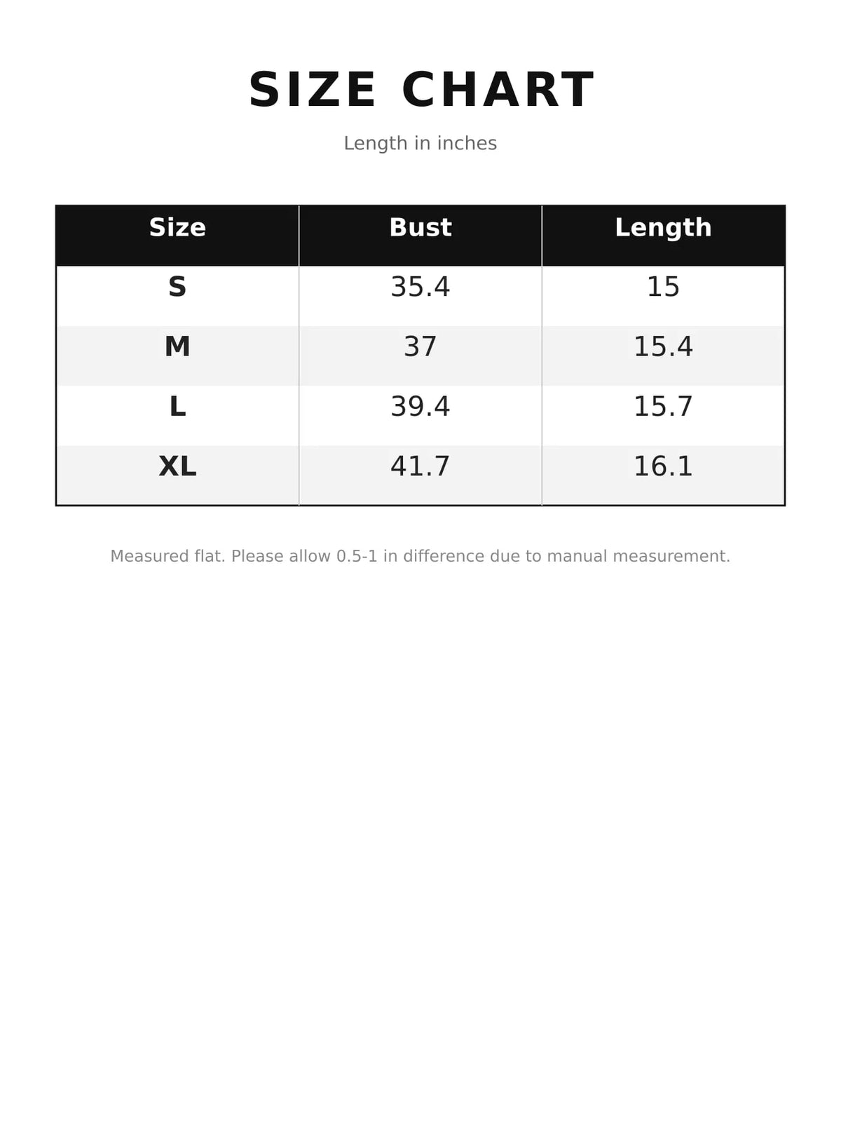 Size chart for sheer mesh pearl embellished crop blouse