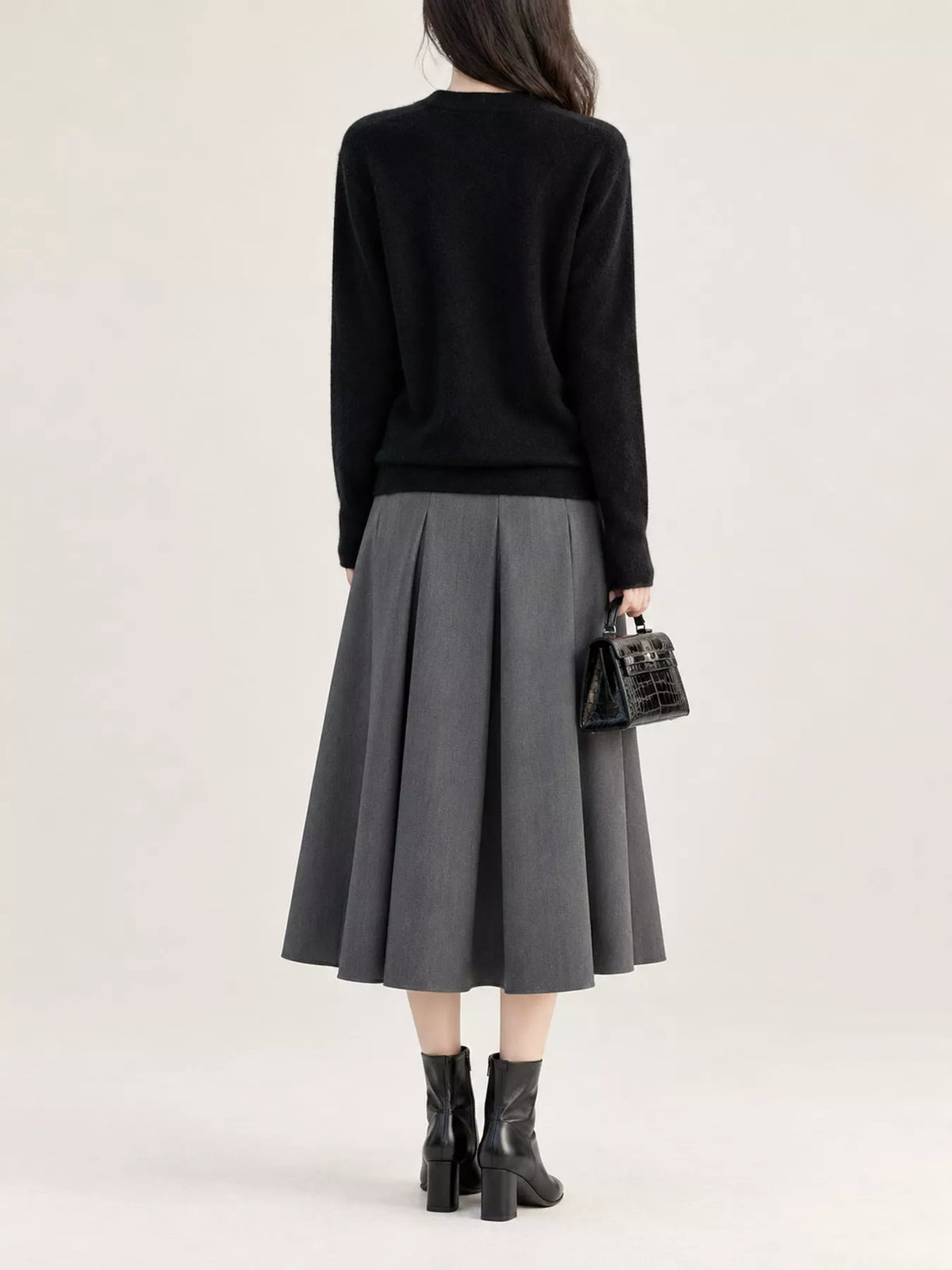 Surplice Long Sleeve Sweater — back view