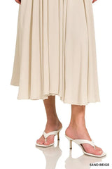 Trendsi Zenana Woven Crinkle Gauze Crop Tee and Skirt Set -