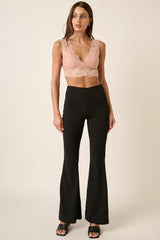Trendsi Mittoshop Crepe Knit Elastic Waist Flare Leg Pants -