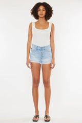 Trendsi Kancan Distressed Button Fly Denim Shorts -