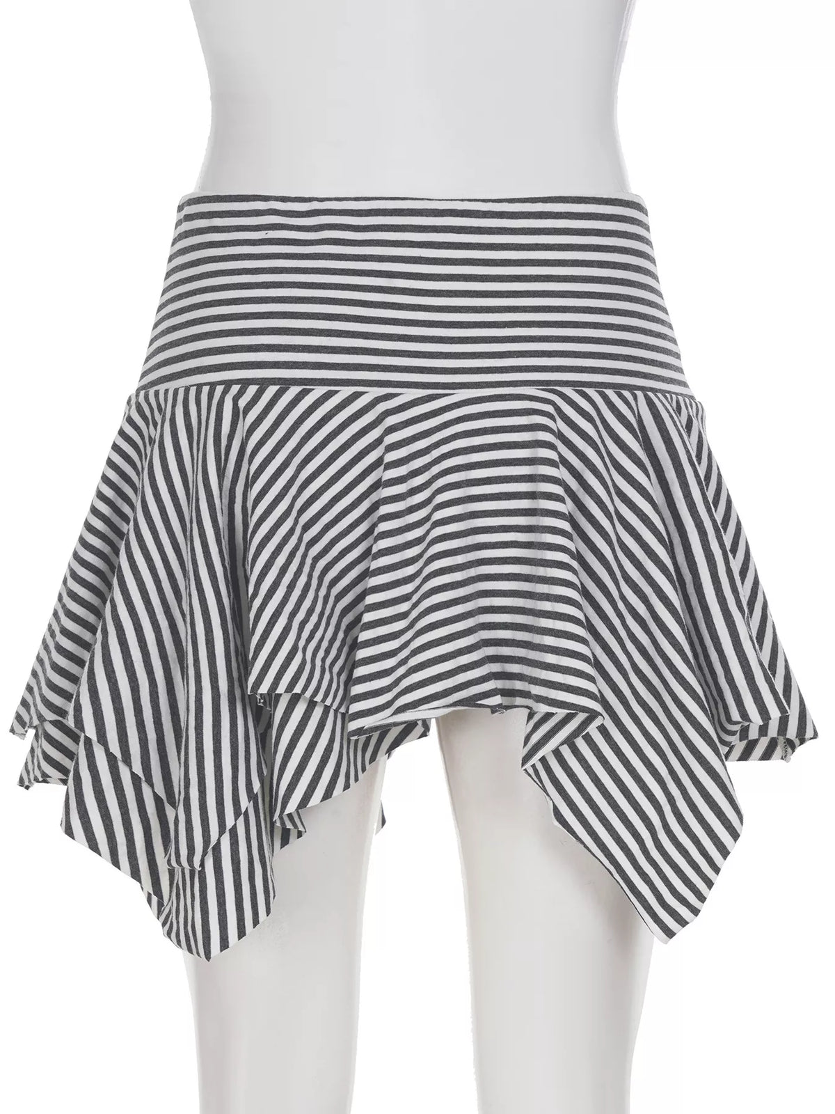 Trendsi Striped Asymmetrical Hem Mini Skirt -